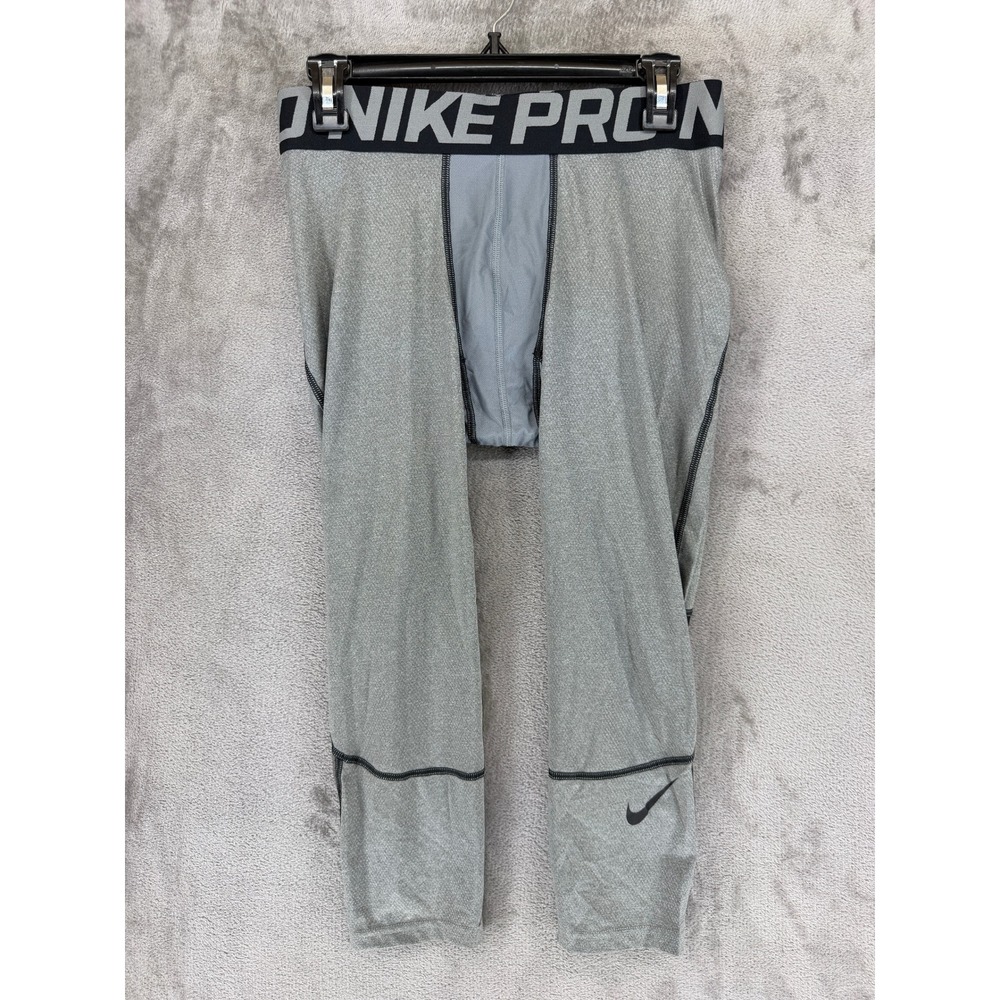 Nike Pro Mens Compression‎ 3/4 Tights Grey Training Leggings 811619-091 Size L
